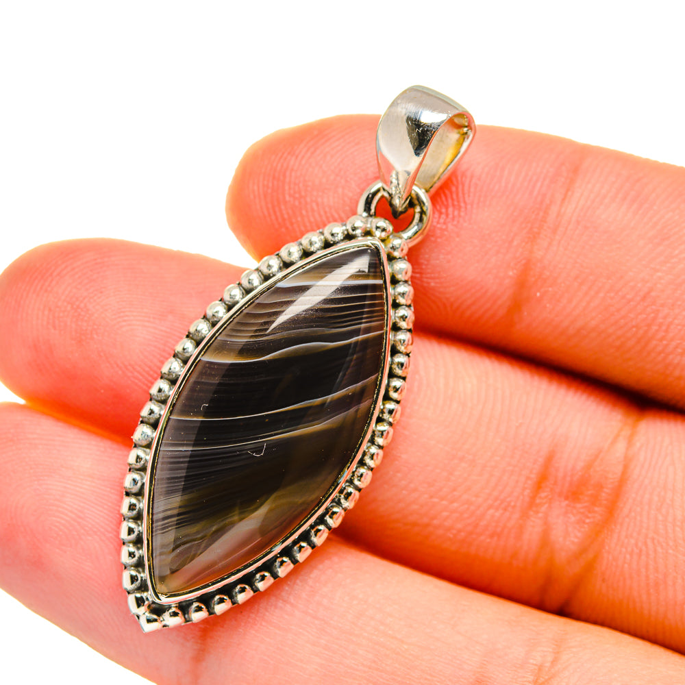 Botswana Agate Pendants handcrafted by Anasilvercos - PD12677