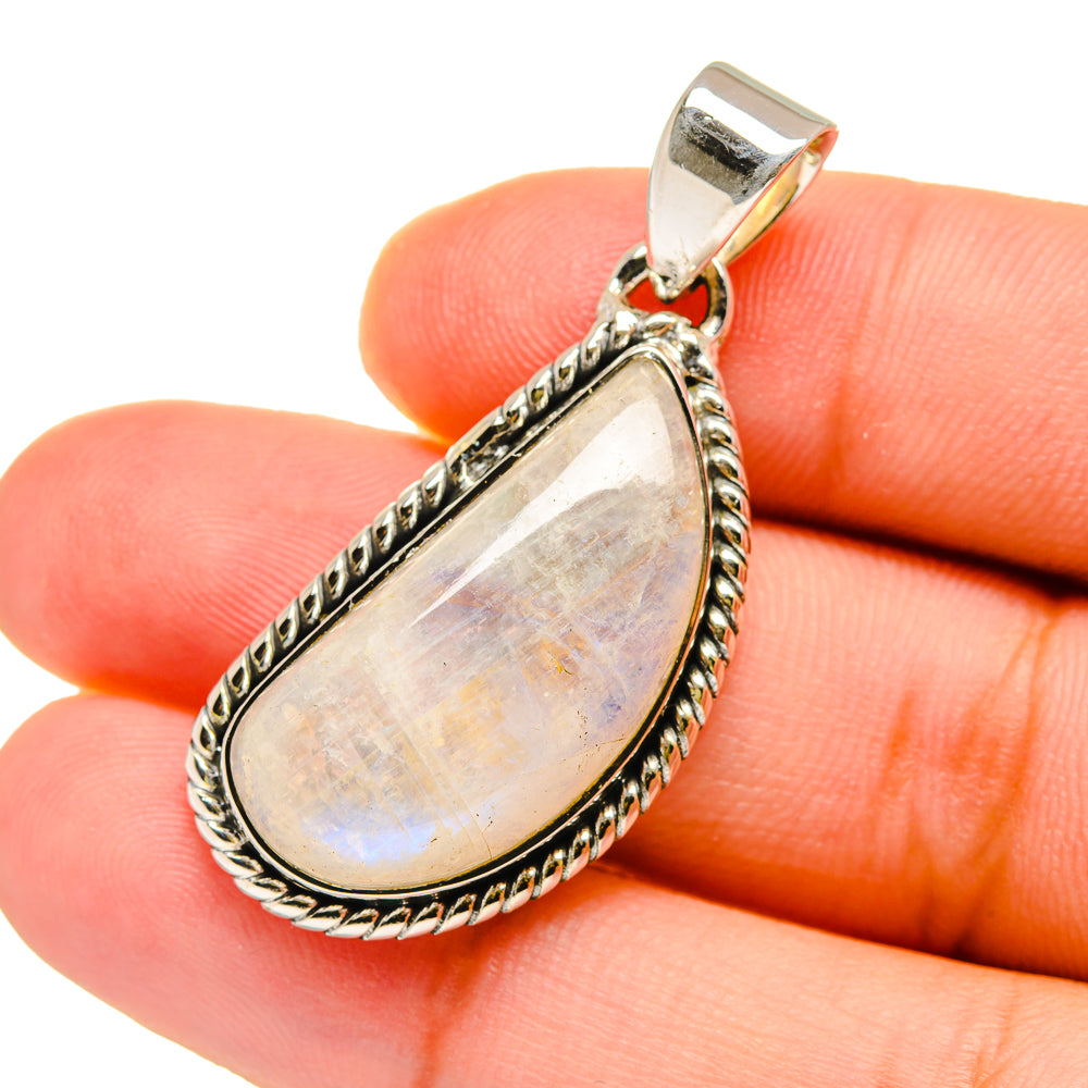 Rainbow Moonstone Pendants handcrafted by Anasilvercos - PD12692