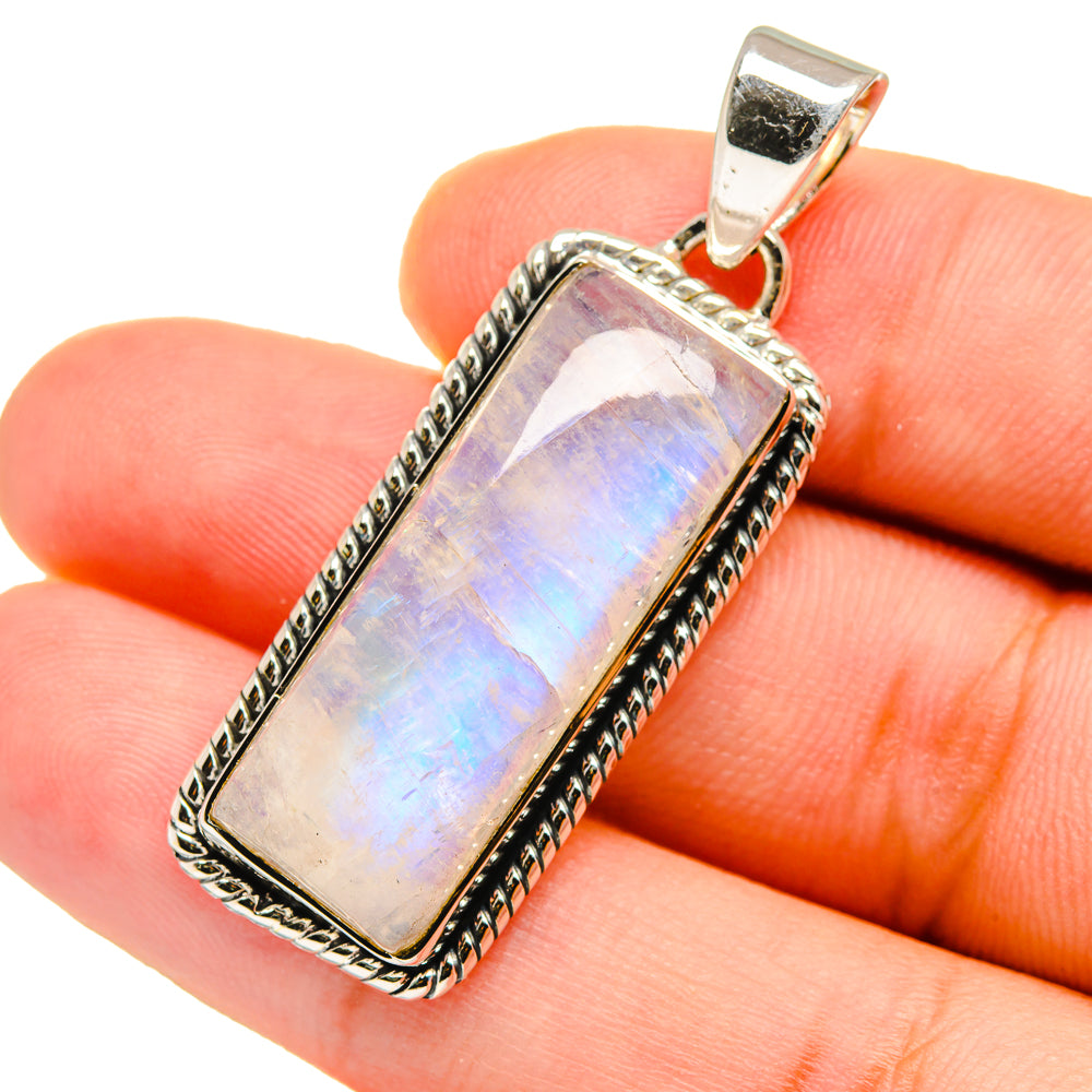 Rainbow Moonstone Pendants handcrafted by Anasilvercos - PD12697