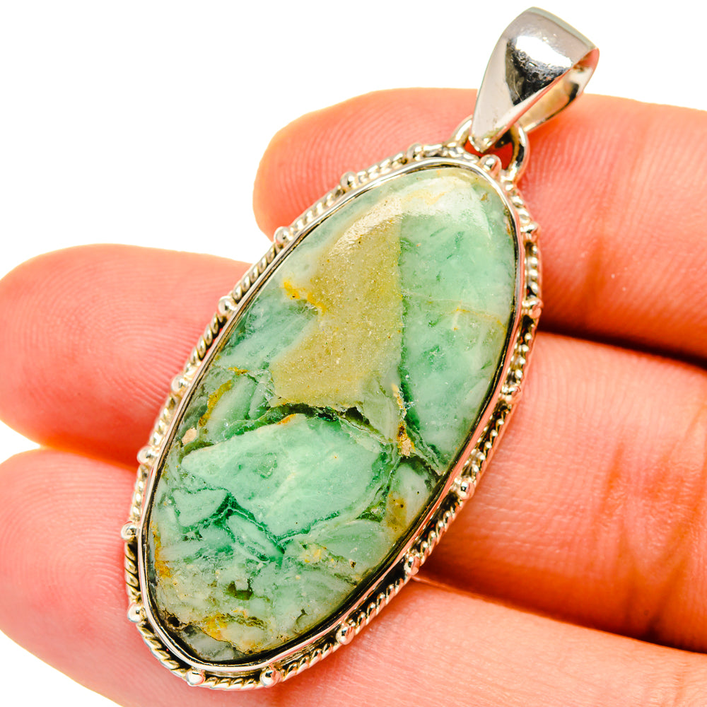 African Green Opal Pendants handcrafted by Anasilvercos - PD12706
