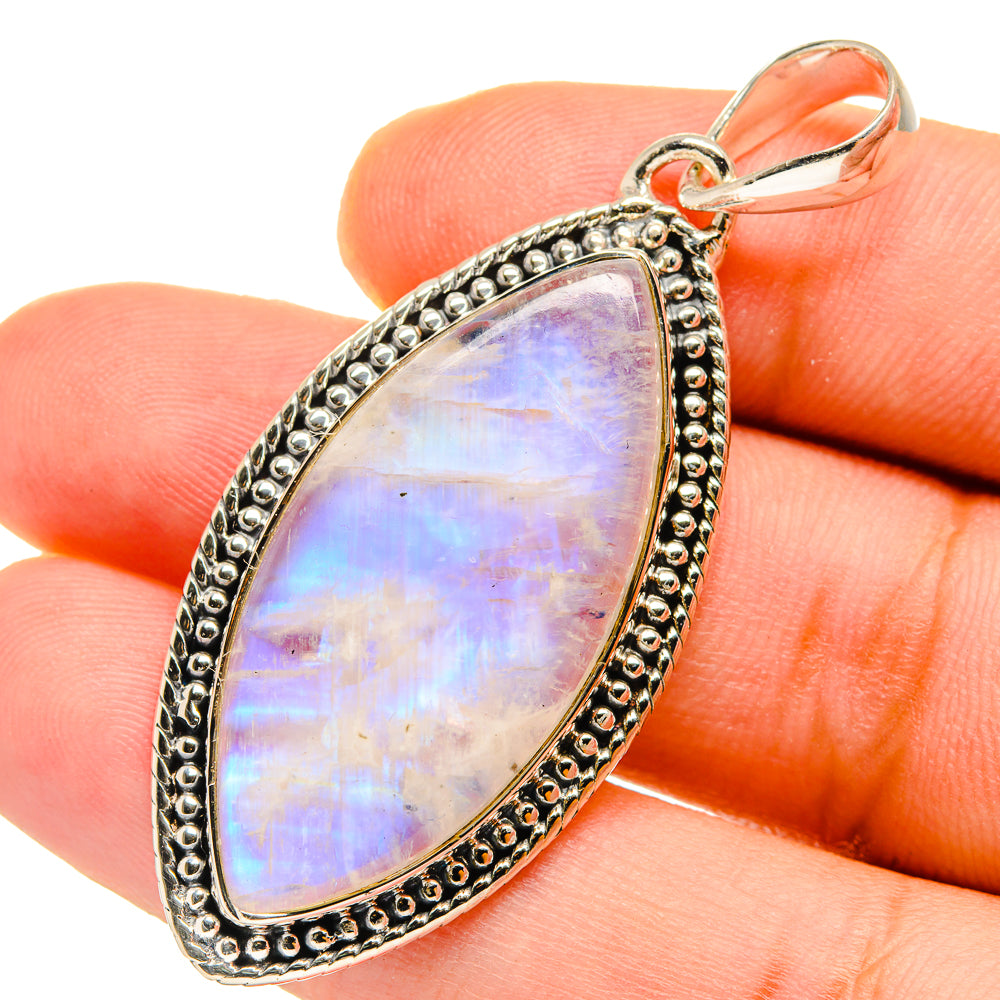 Rainbow Moonstone Pendants handcrafted by Anasilvercos - PD12707