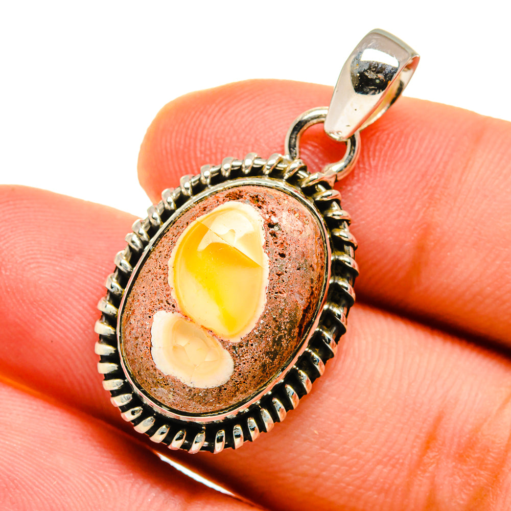 Mexican Fire Opal Pendants handcrafted by Anasilvercos - PD12728