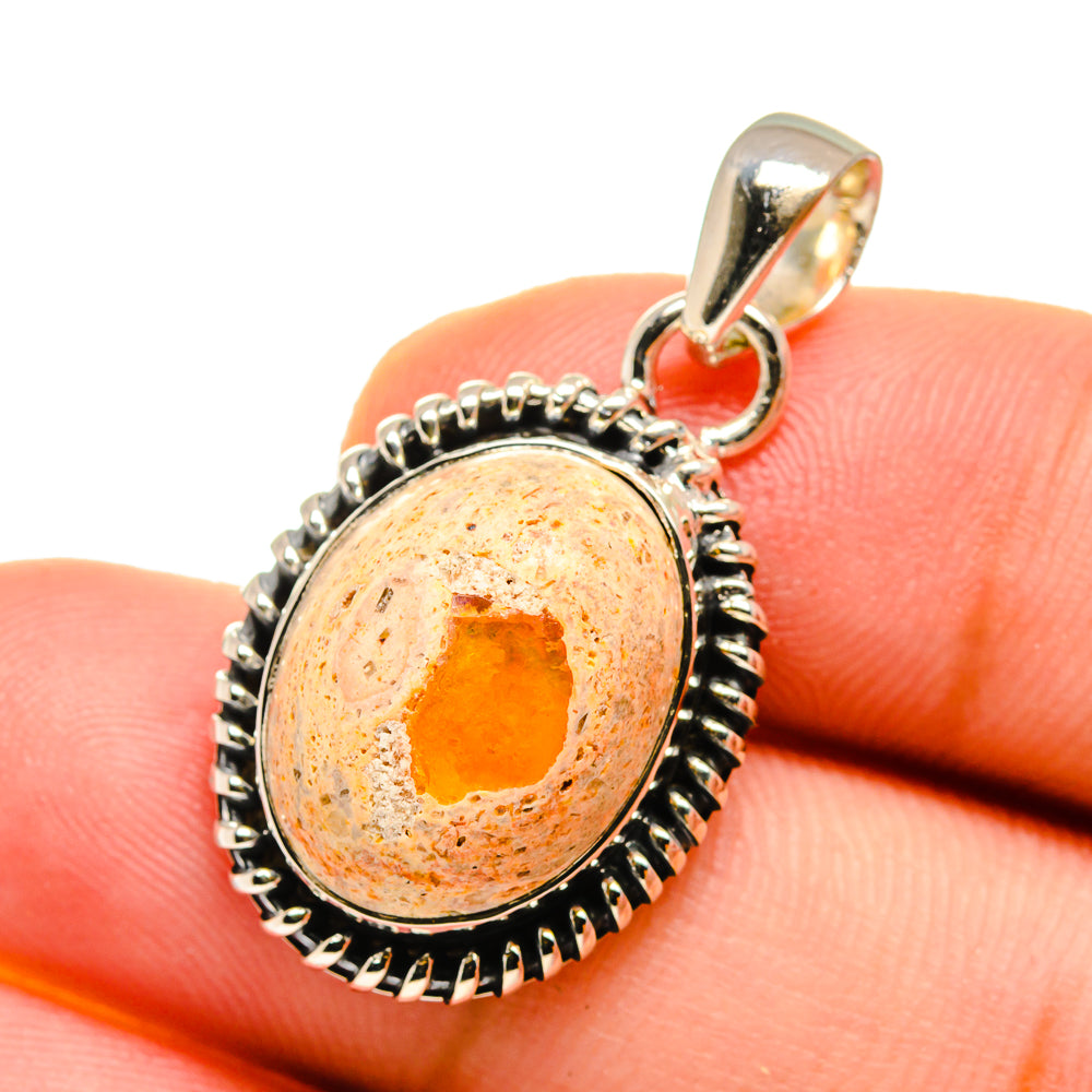 Mexican Fire Opal Pendants handcrafted by Anasilvercos - PD12730