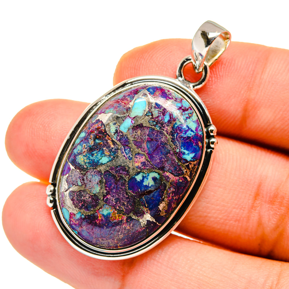 Purple Copper Composite Turquoise Pendants handcrafted by Anasilvercos - PD12734
