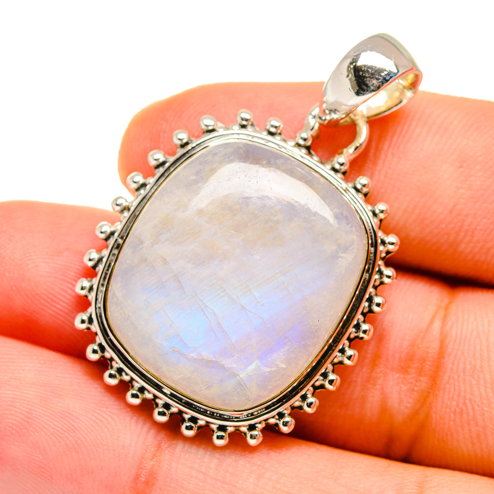 Rainbow Moonstone Pendants handcrafted by Anasilvercos - PD12741