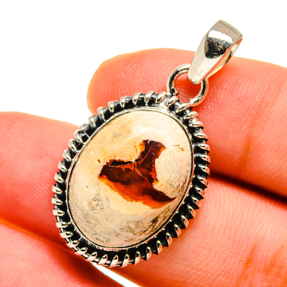 Mexican Fire Opal Pendants handcrafted by Anasilvercos - PD12755