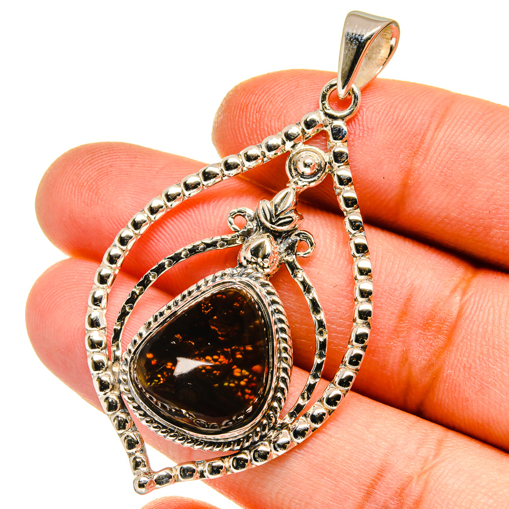 Mexican Fire Agate Pendants handcrafted by Anasilvercos - PD12767