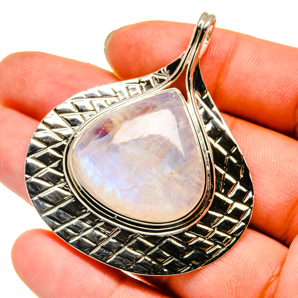 Rainbow Moonstone Pendants handcrafted by Anasilvercos - PD12768