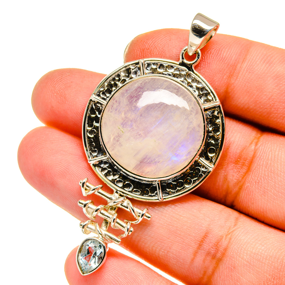 Rainbow Moonstone Pendants handcrafted by Anasilvercos - PD12770