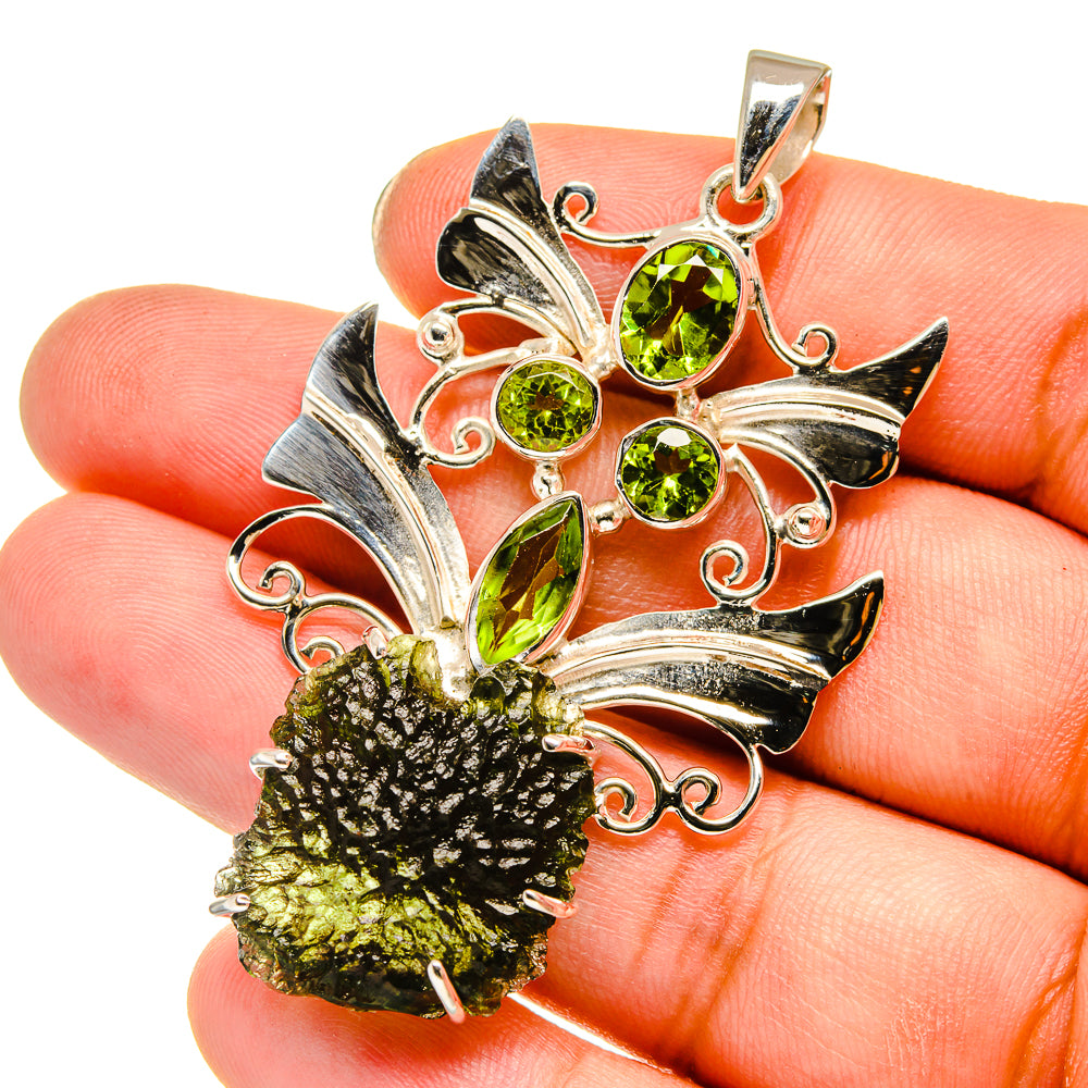 Czech Moldavite Pendants handcrafted by Anasilvercos - PD12777