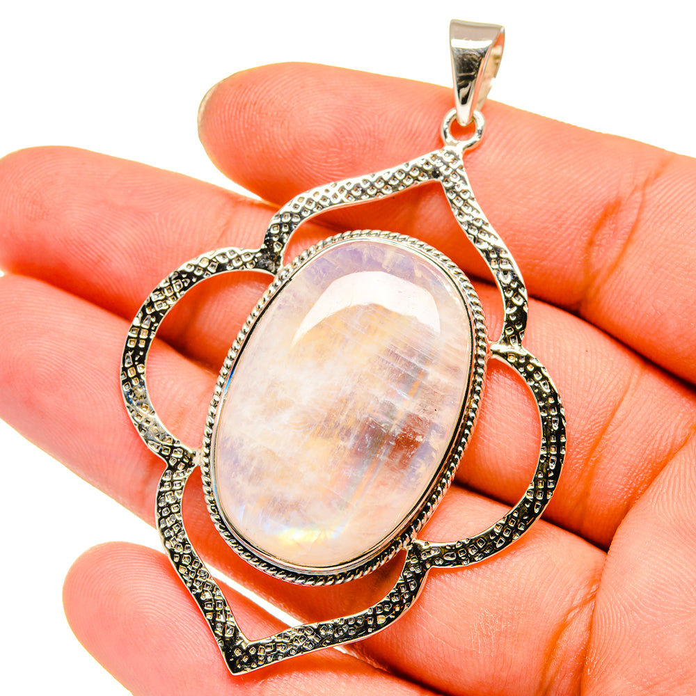 Rainbow Moonstone Pendants handcrafted by Anasilvercos - PD12778