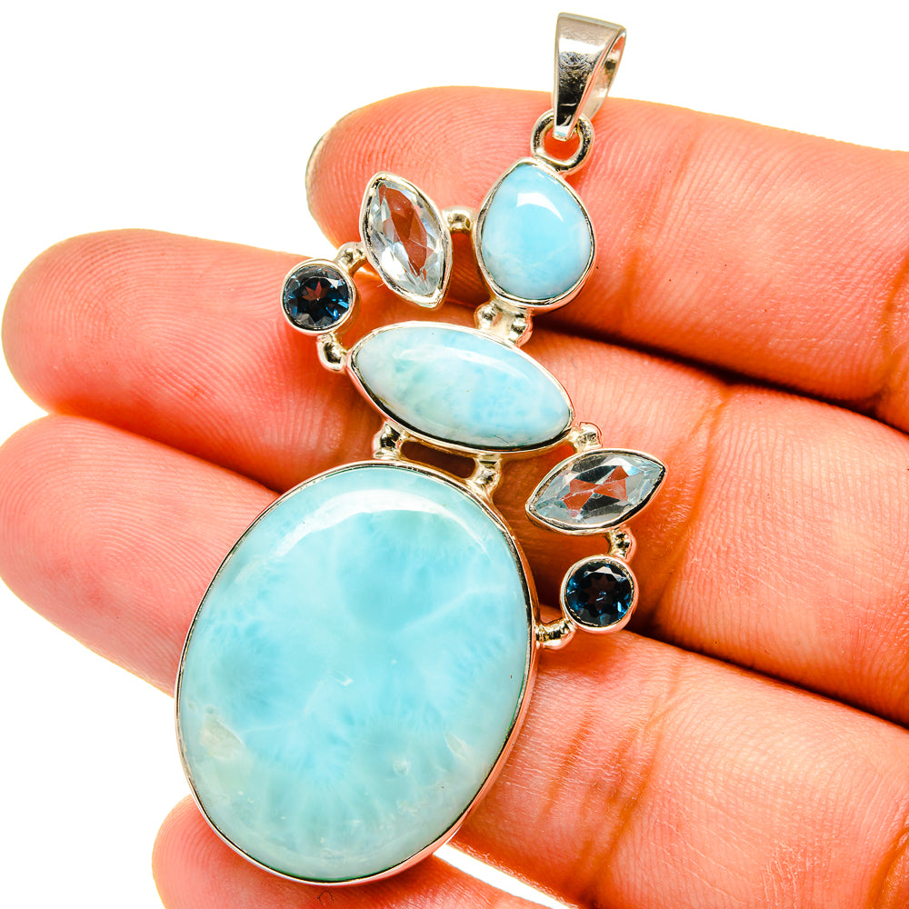 Larimar Pendants handcrafted by Anasilvercos - PD12782