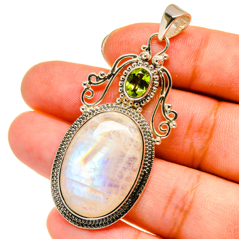 Rainbow Moonstone Pendants handcrafted by Anasilvercos - PD12787