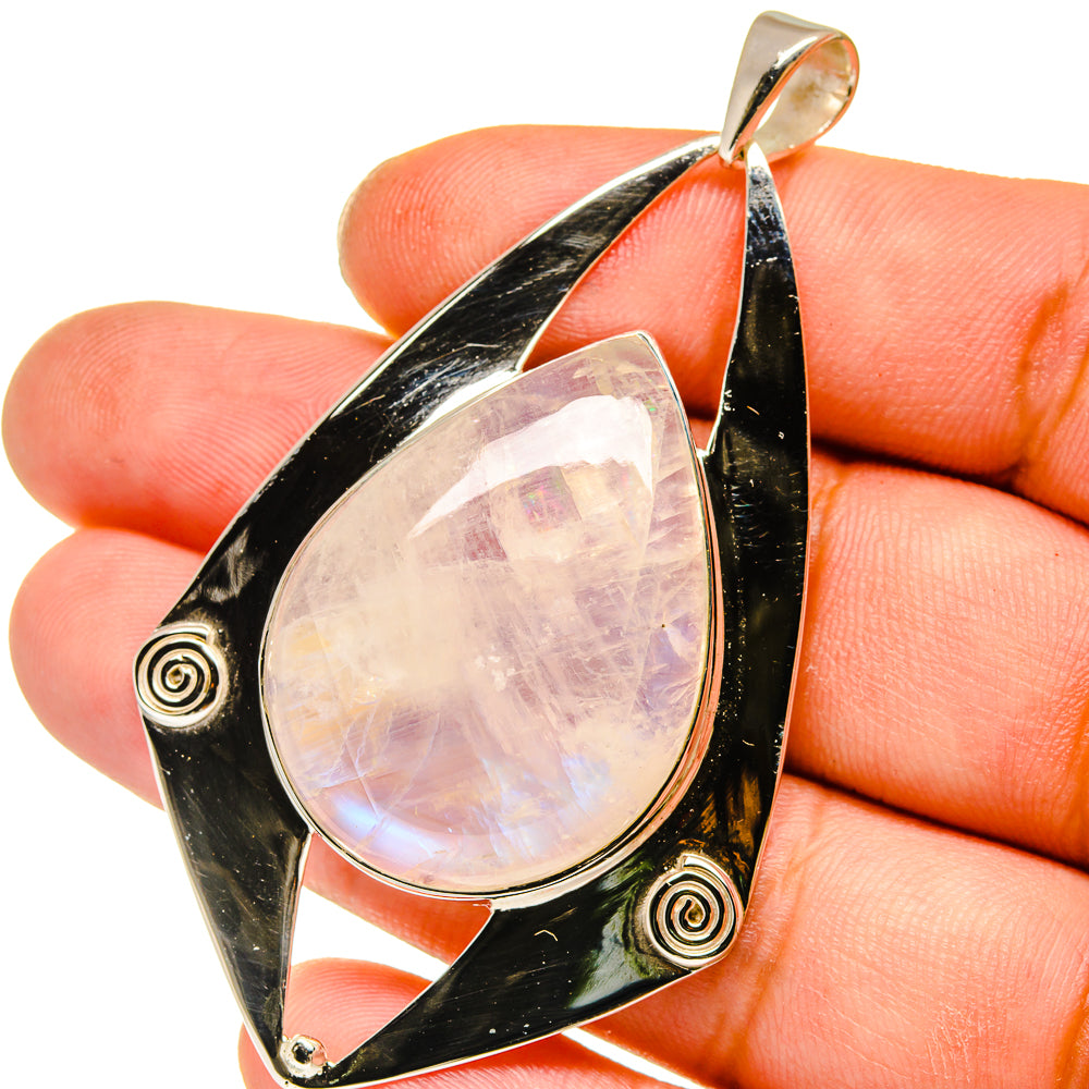 Rainbow Moonstone Pendants handcrafted by Anasilvercos - PD12791