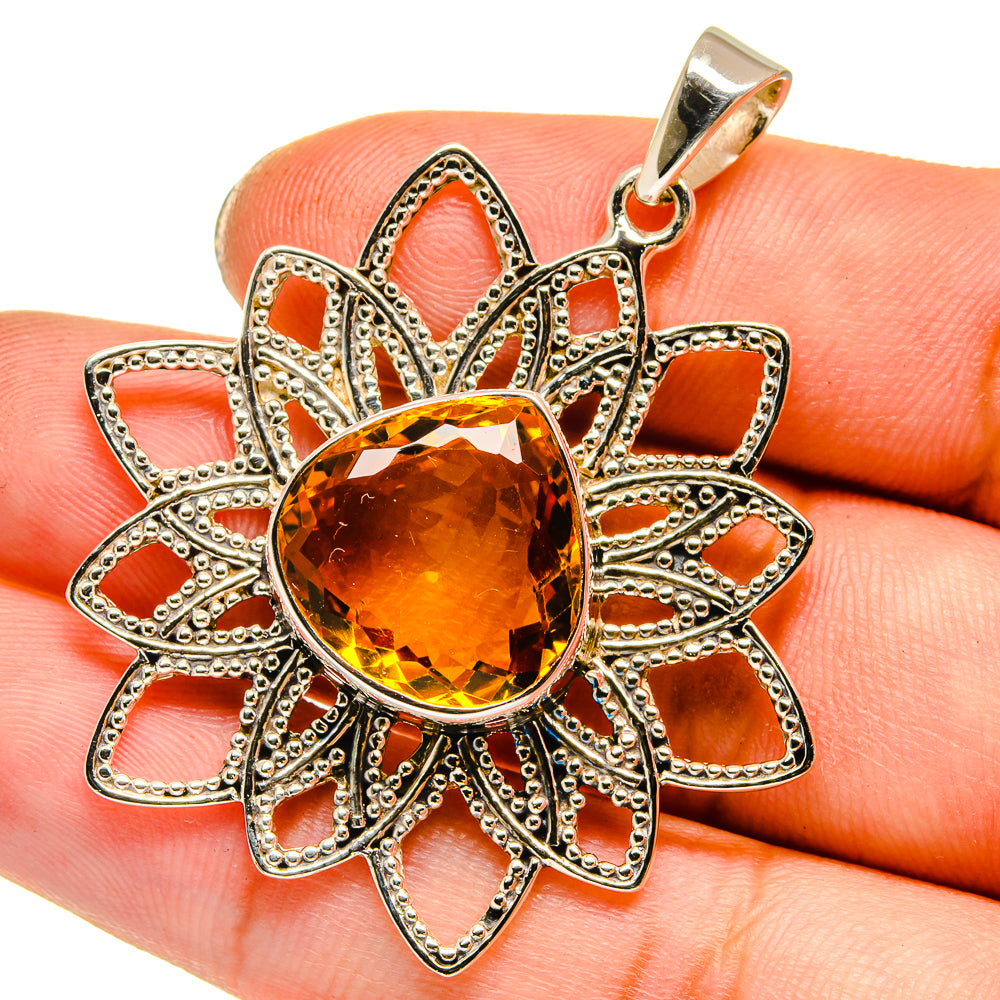 Mandarin Citrine Pendants handcrafted by Anasilvercos - PD12793