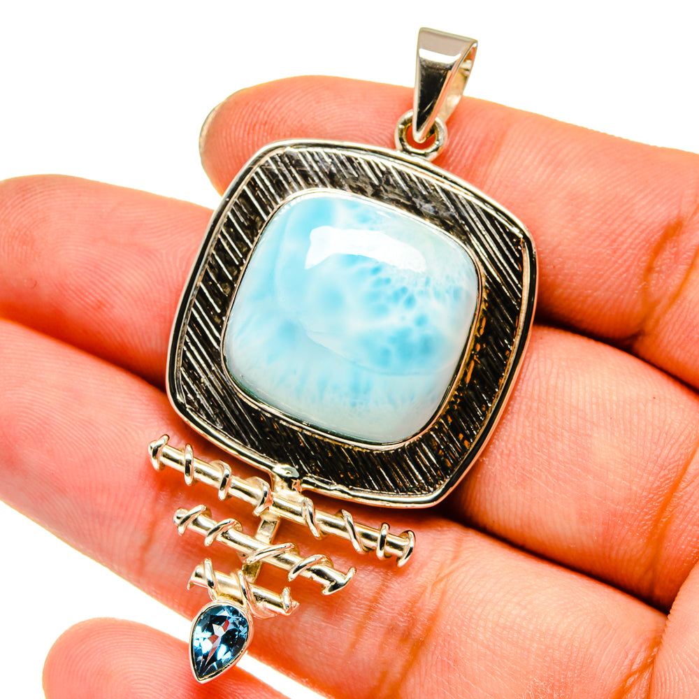 Larimar Pendants handcrafted by Anasilvercos - PD12794