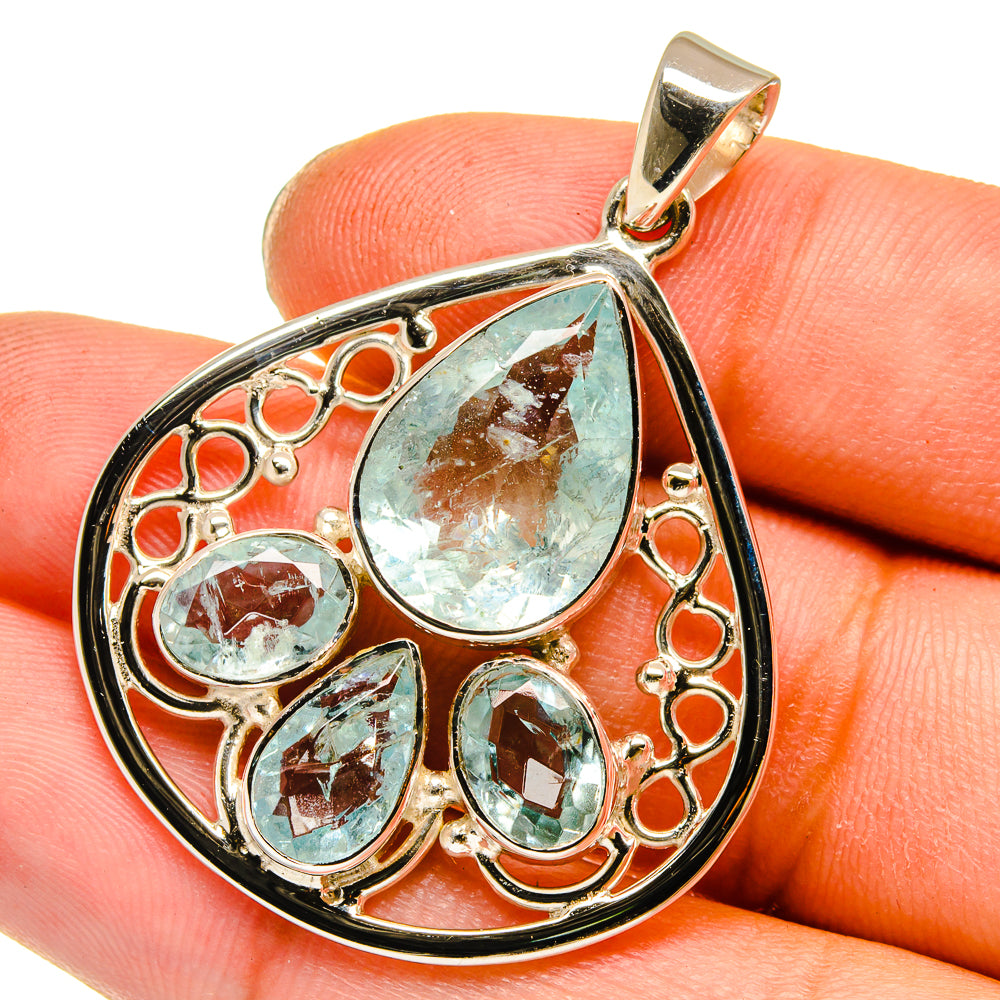 Aquamarine Pendants handcrafted by Anasilvercos - PD12796
