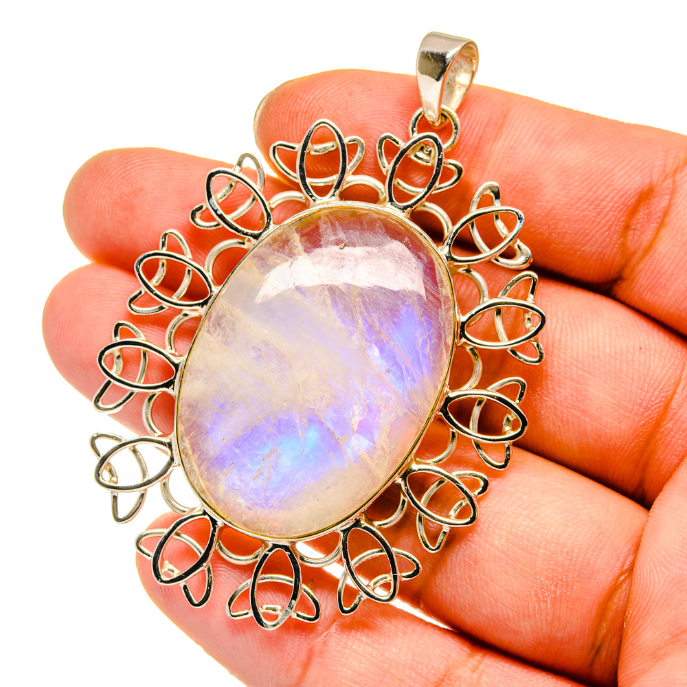 Rainbow Moonstone Pendants handcrafted by Anasilvercos - PD12800