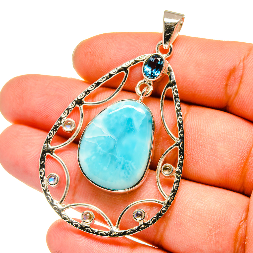 Larimar Pendants handcrafted by Anasilvercos - PD12803