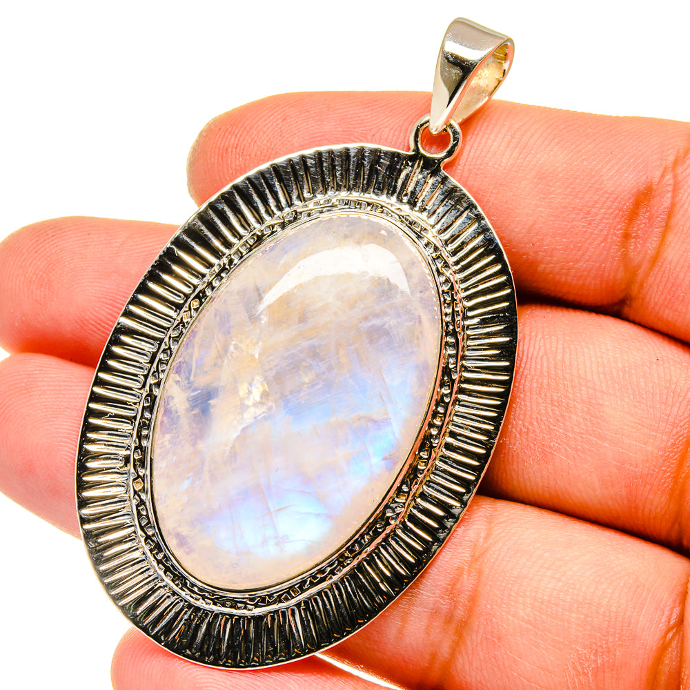 Rainbow Moonstone Pendants handcrafted by Anasilvercos - PD12804