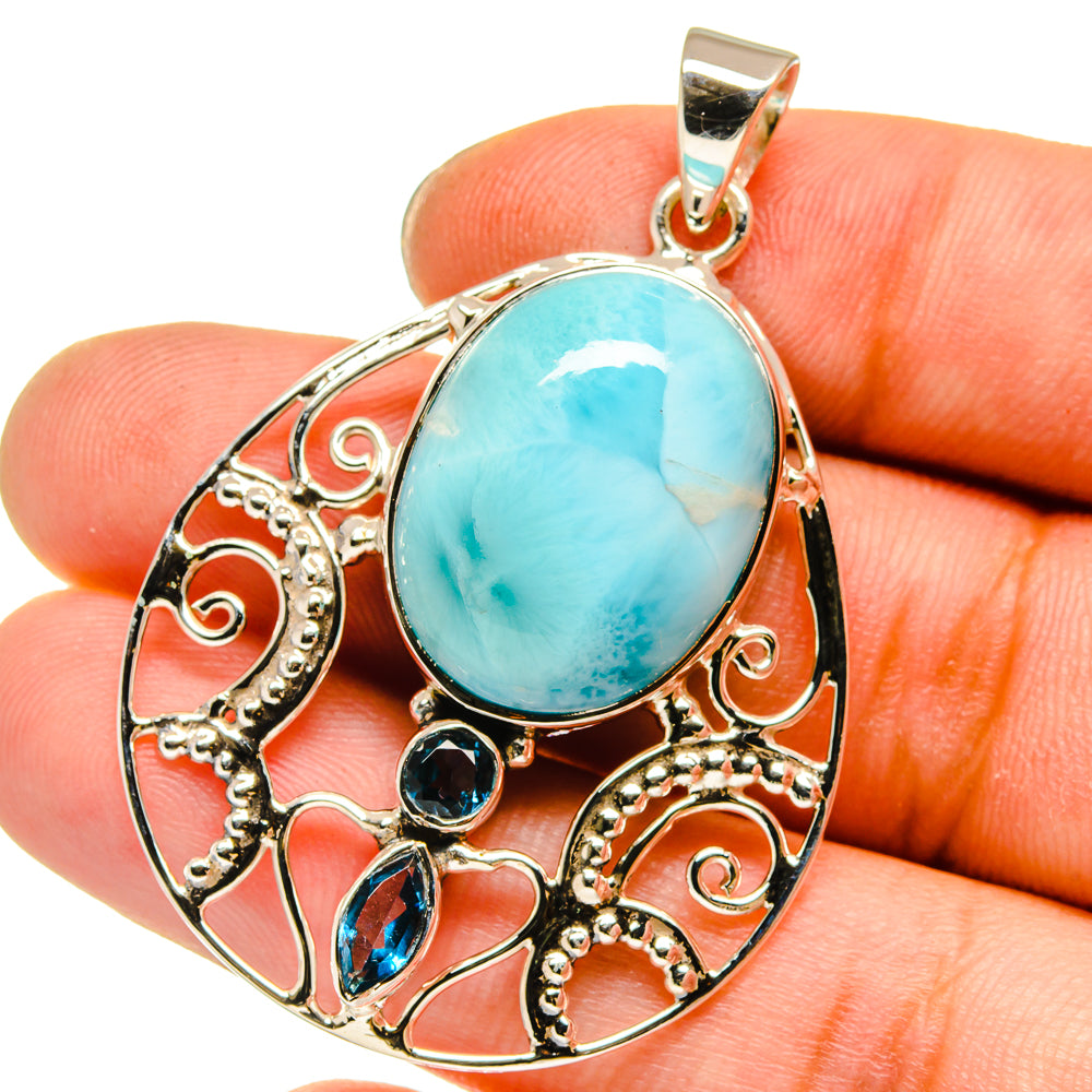 Larimar Pendants handcrafted by Anasilvercos - PD12808