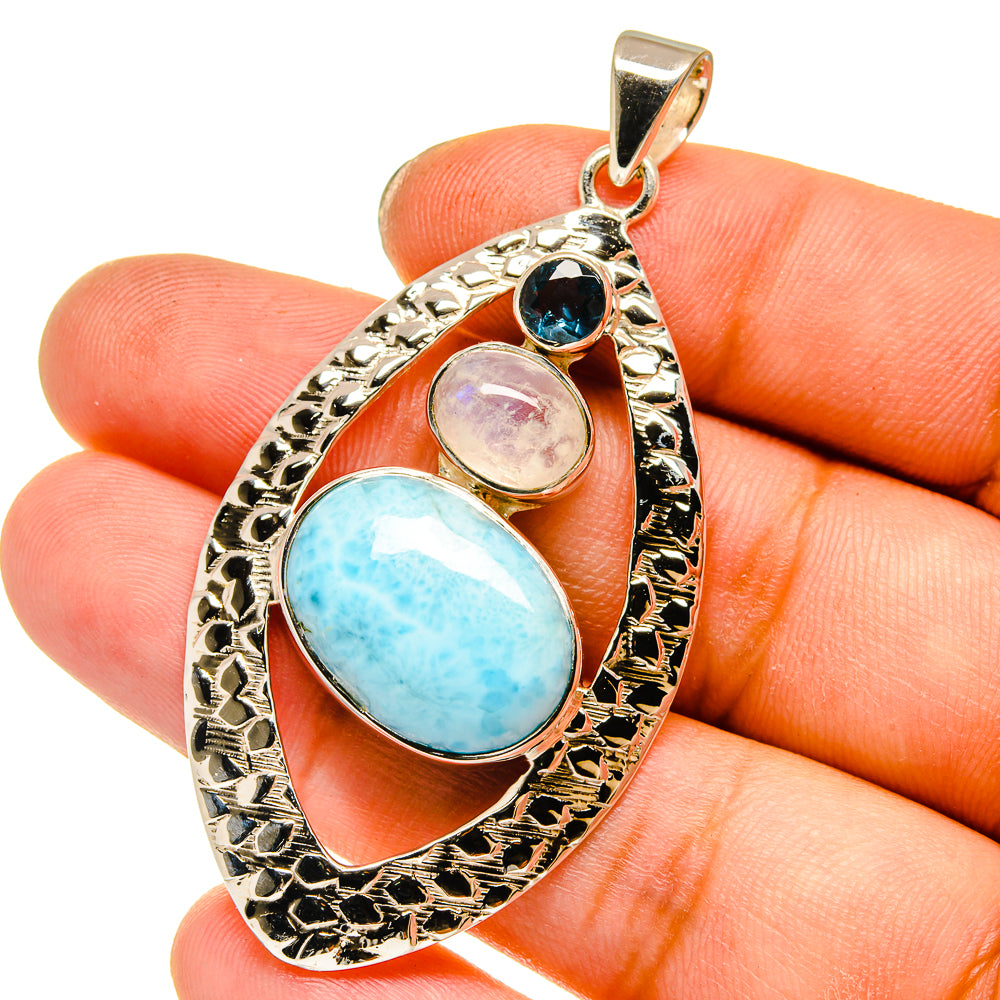 Larimar Pendants handcrafted by Anasilvercos - PD12809