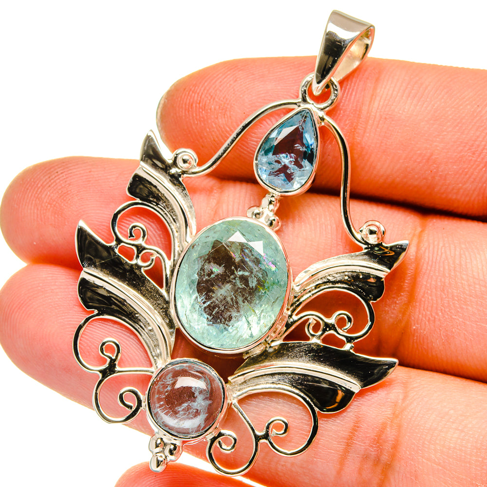 Aquamarine Pendants handcrafted by Anasilvercos - PD12812