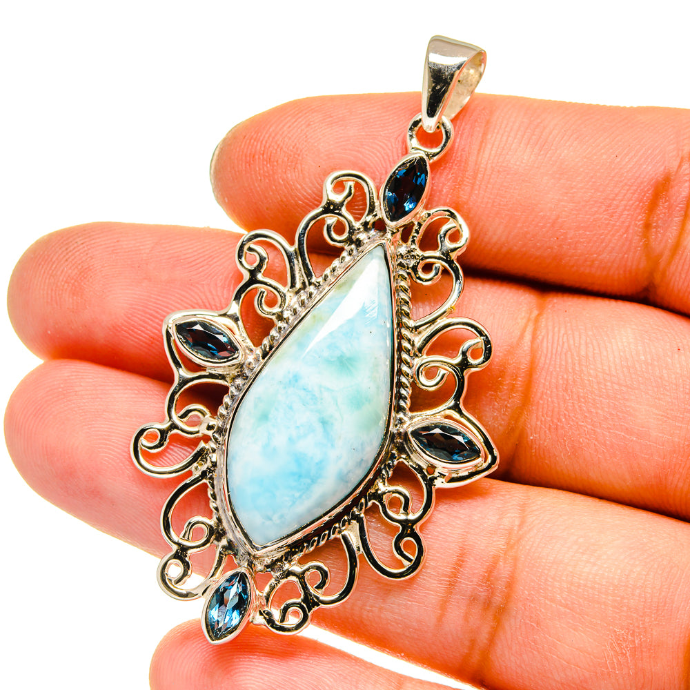 Larimar Pendants handcrafted by Anasilvercos - PD12814