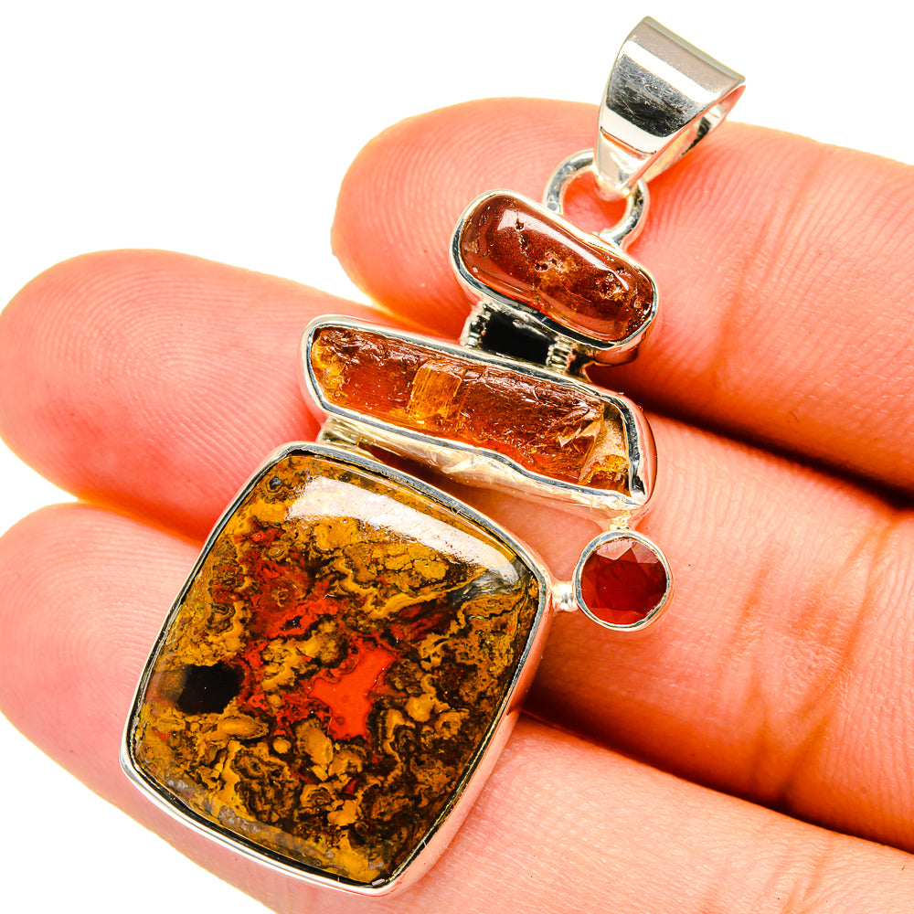 Moroccan Agate Pendants handcrafted by Anasilvercos - PD12824