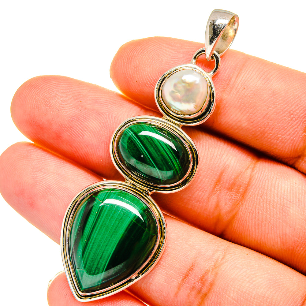 Malachite Pendants handcrafted by Anasilvercos - PD12828