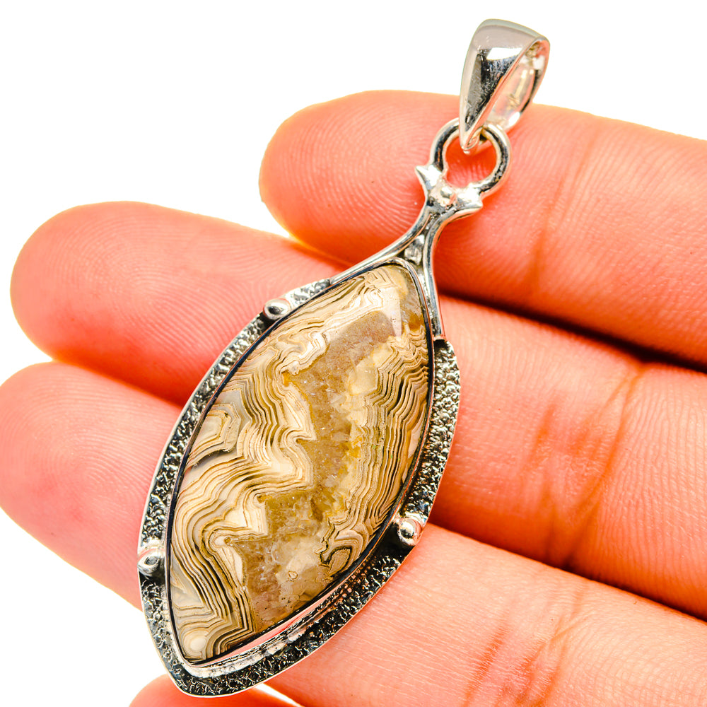 Laguna Lace Agate Pendants handcrafted by Anasilvercos - PD12843