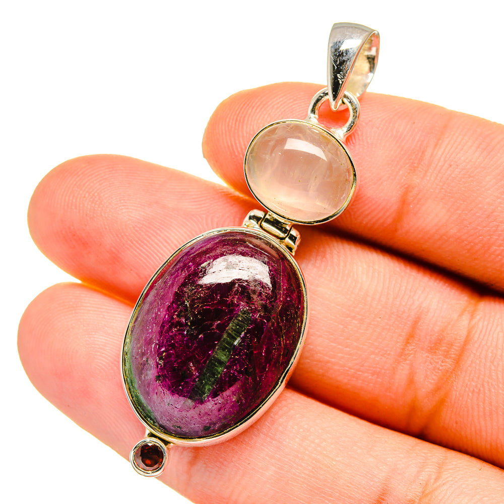 Ruby Zoisite Pendants handcrafted by Anasilvercos - PD12851