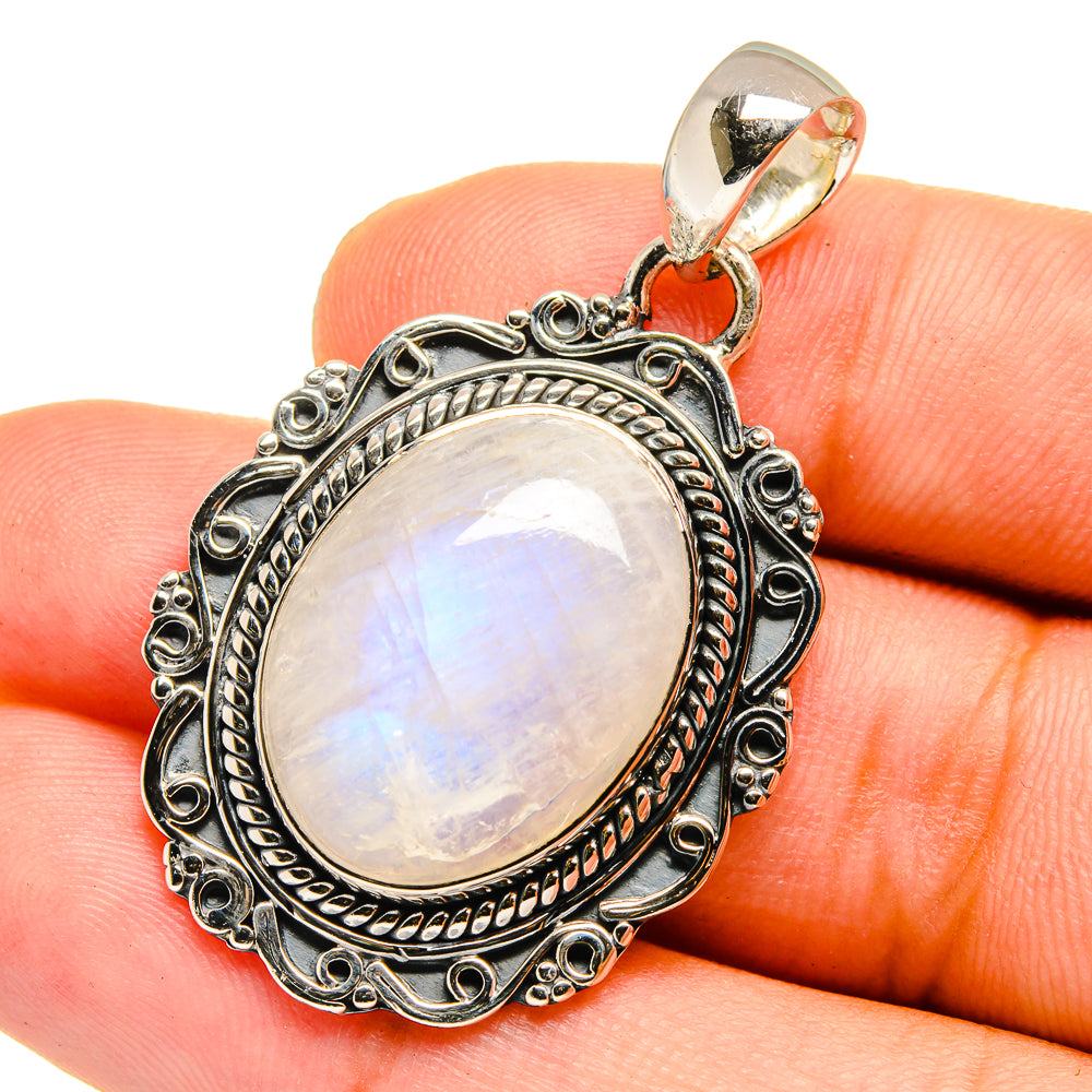 Rainbow Moonstone Pendants handcrafted by Anasilvercos - PD12853