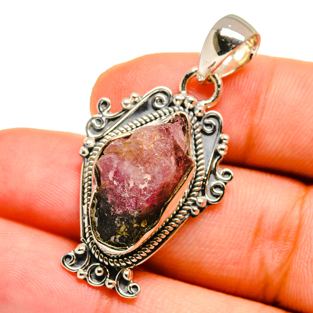 Watermelon Tourmaline Pendants handcrafted by Anasilvercos - PD12861