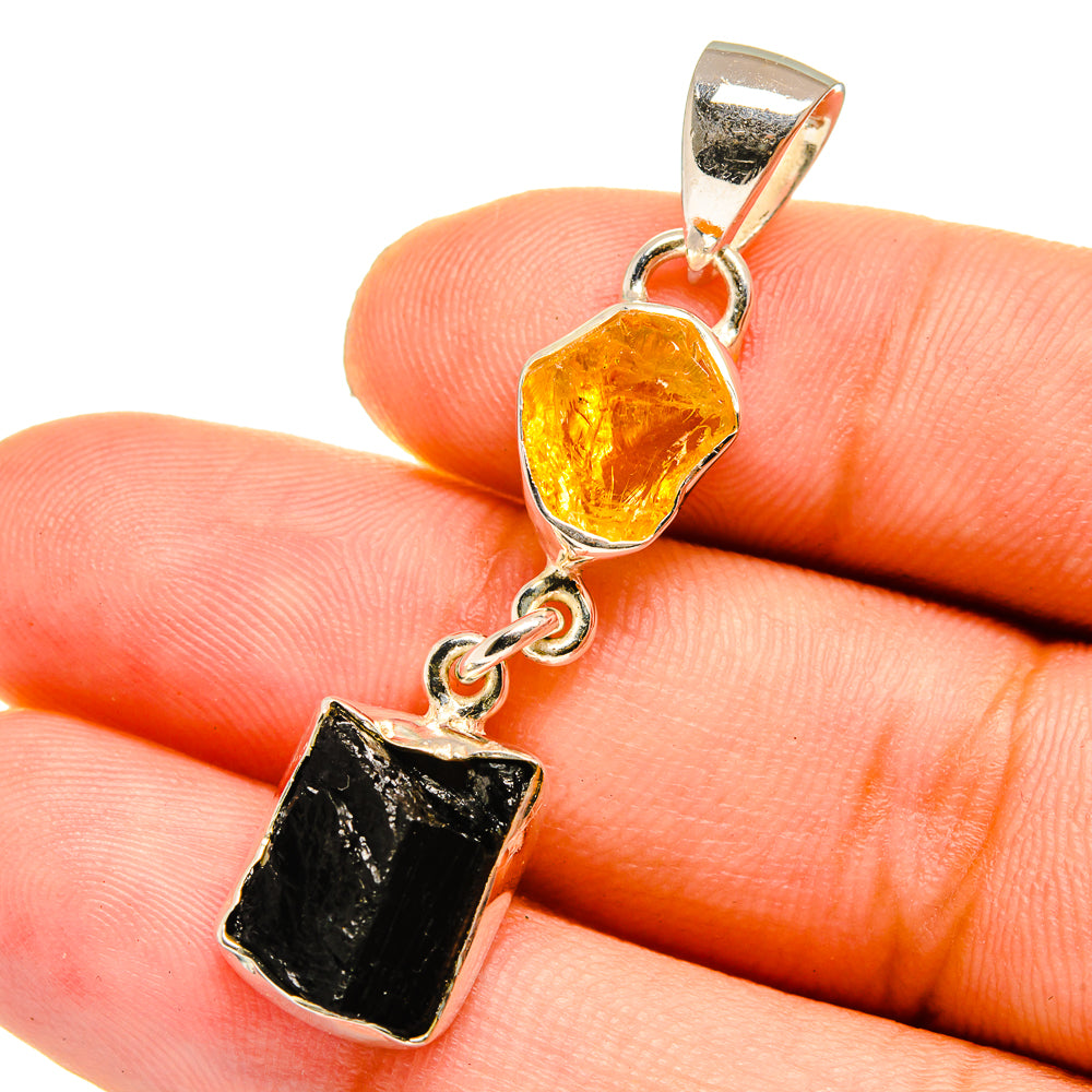 Black Tourmaline Pendants handcrafted by Anasilvercos - PD12866