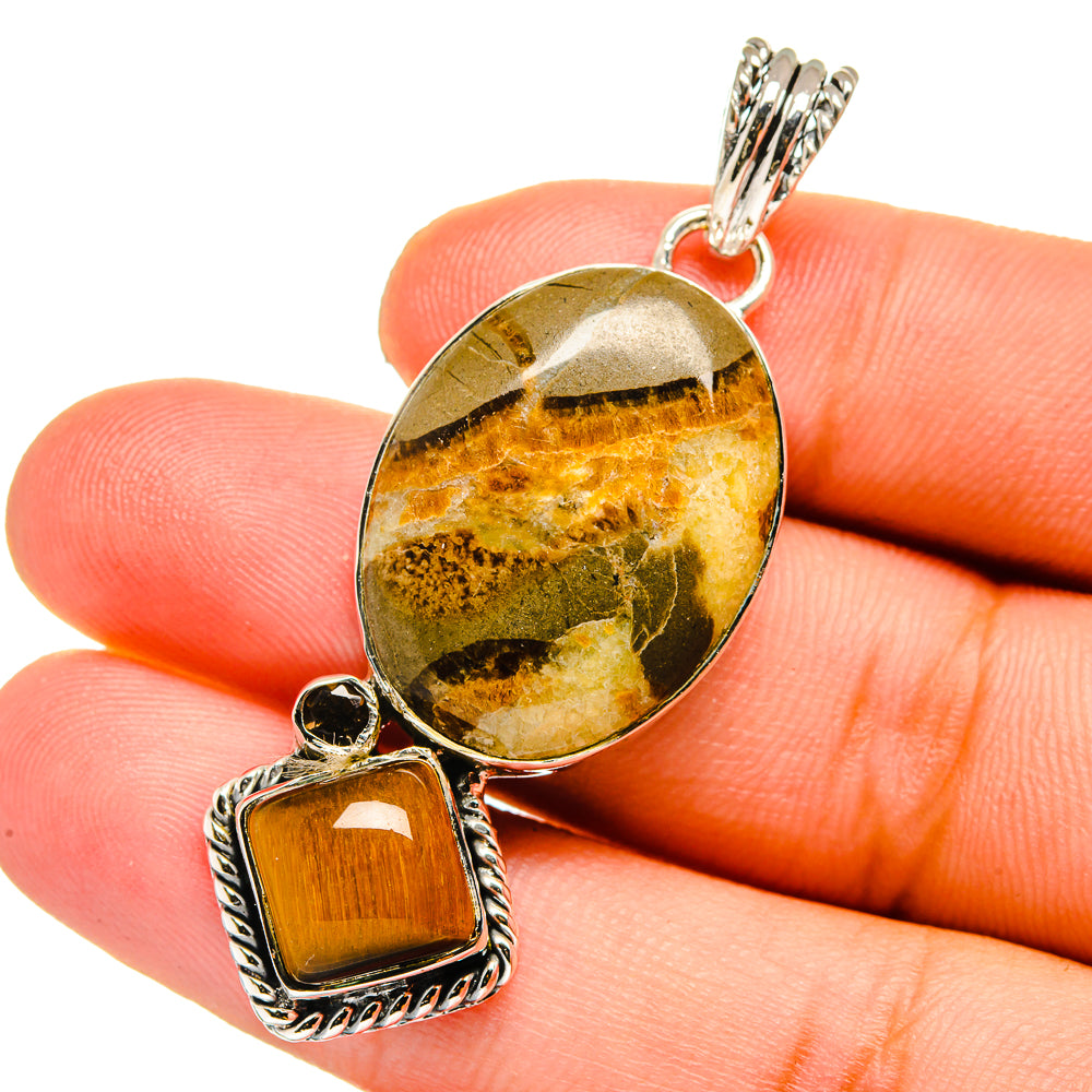 Septarian Nodule Pendants handcrafted by Anasilvercos - PD12871