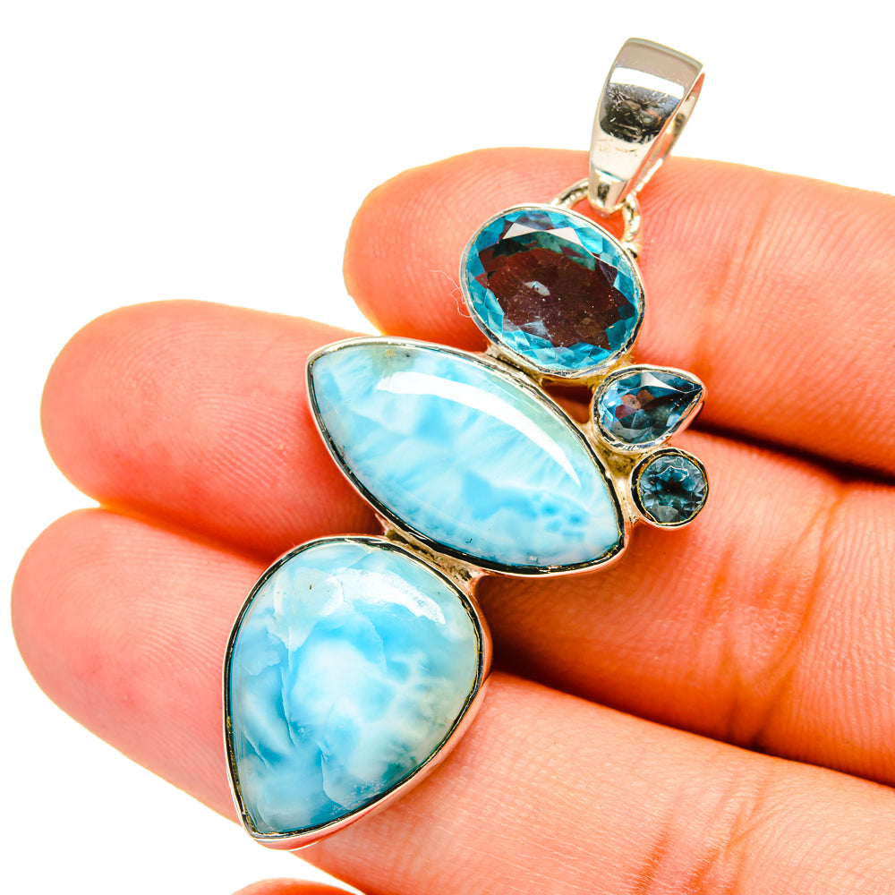 Larimar Pendants handcrafted by Anasilvercos - PD12876