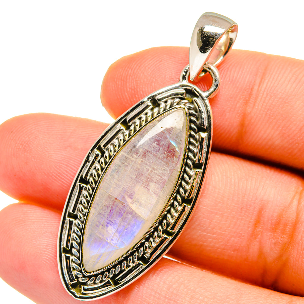 Rainbow Moonstone Pendants handcrafted by Anasilvercos - PD12900
