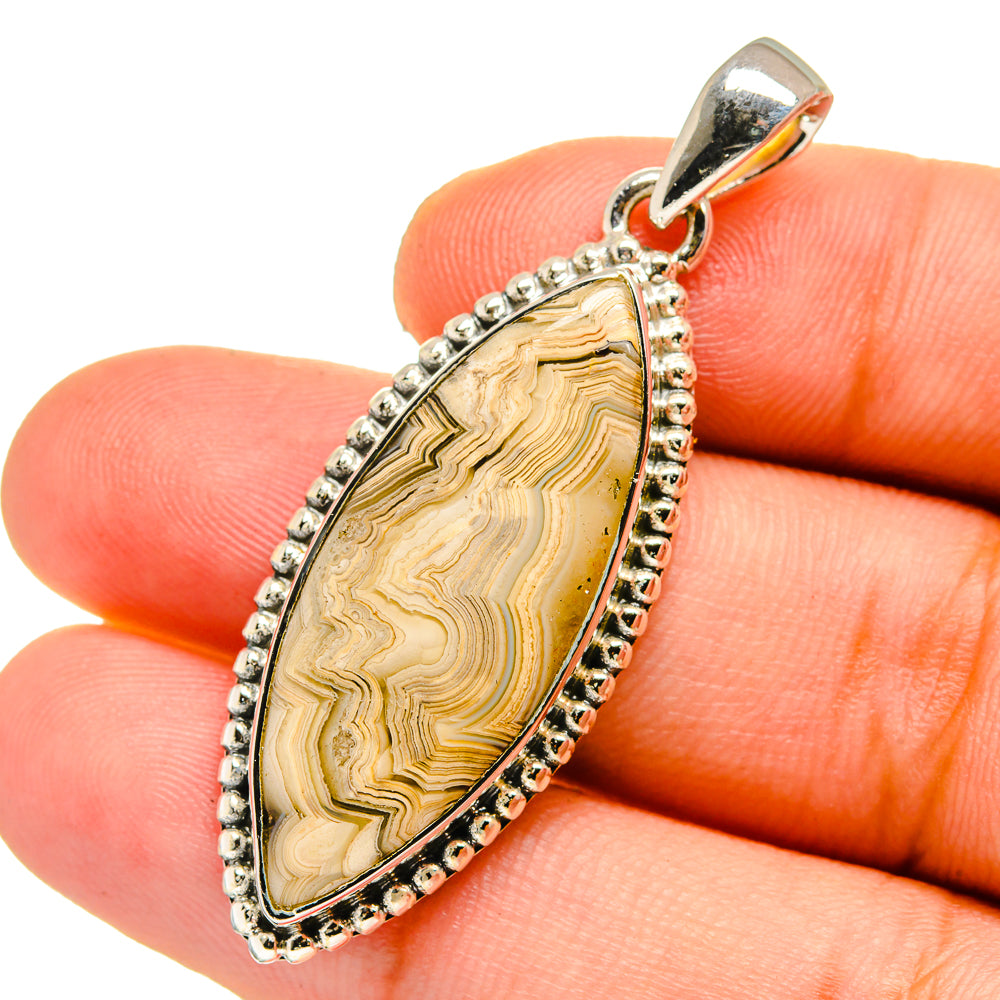 Laguna Lace Agate Pendants handcrafted by Anasilvercos - PD12914