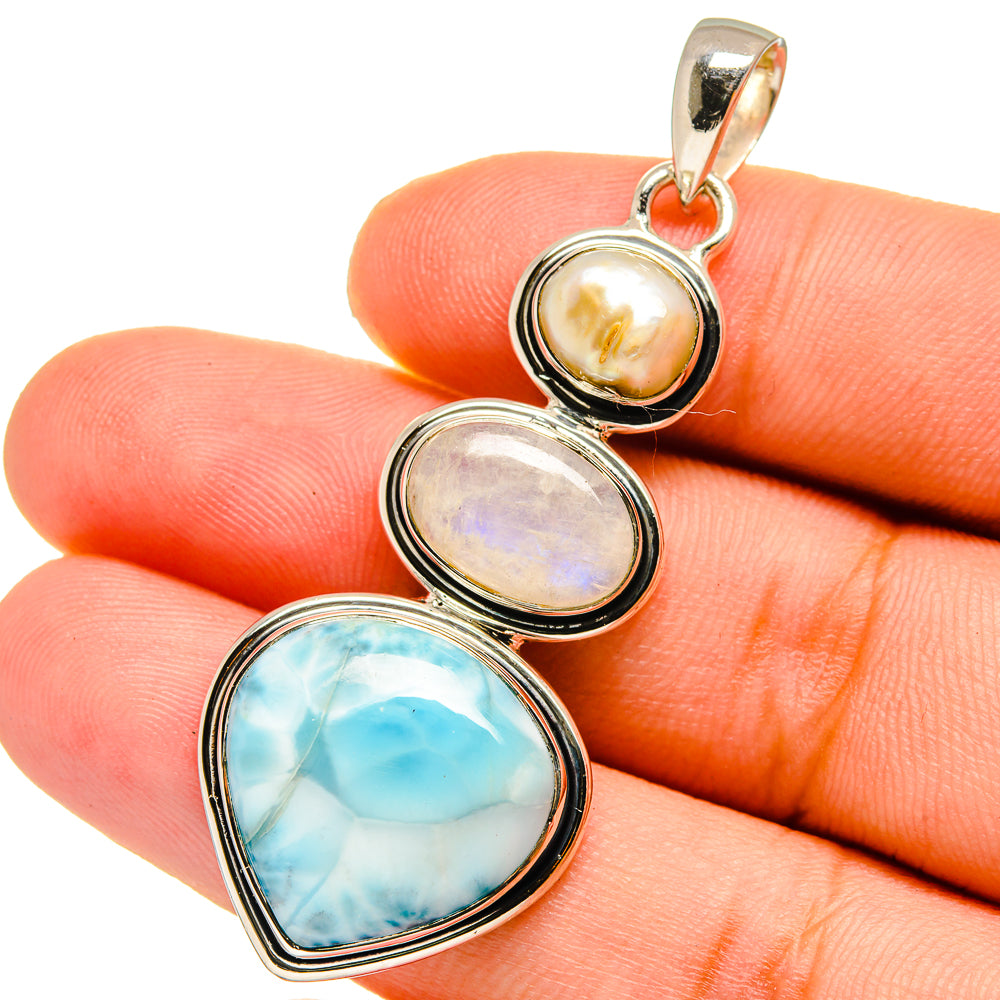 Larimar Pendants handcrafted by Anasilvercos - PD12917