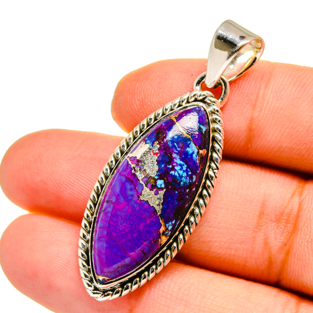 Purple Copper Composite Turquoise Pendants handcrafted by Anasilvercos - PD12957