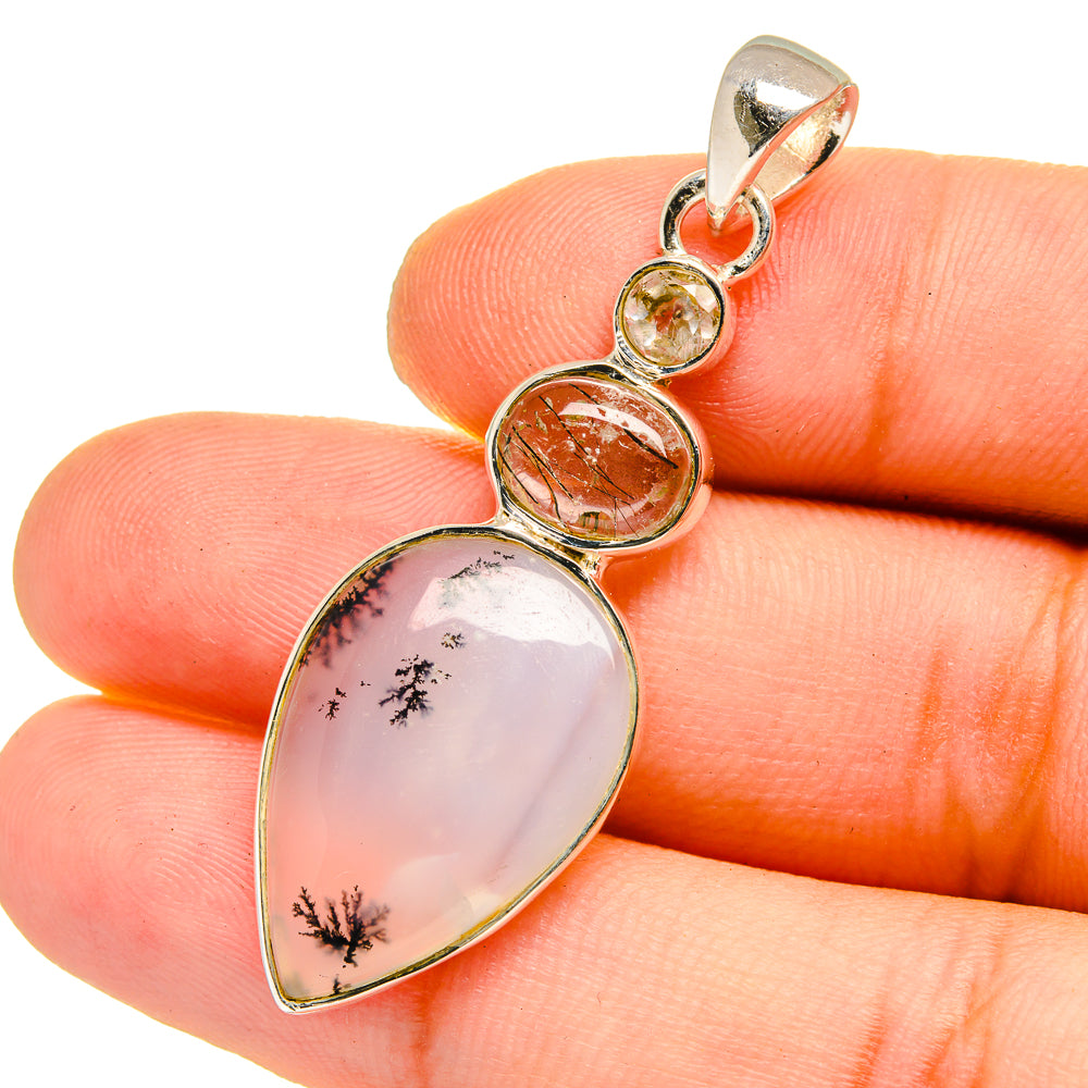 Dendritic Opal Pendants handcrafted by Anasilvercos - PD12975