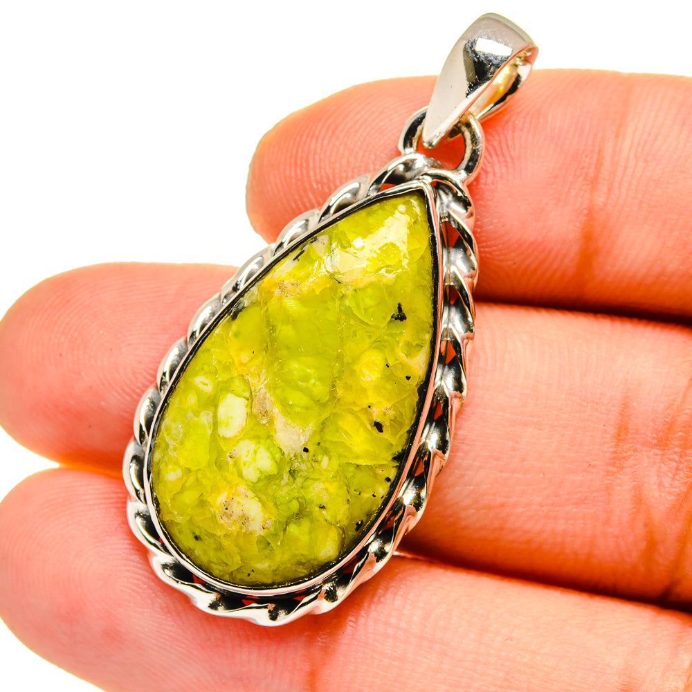 African Green Opal Pendants handcrafted by Anasilvercos - PD12980