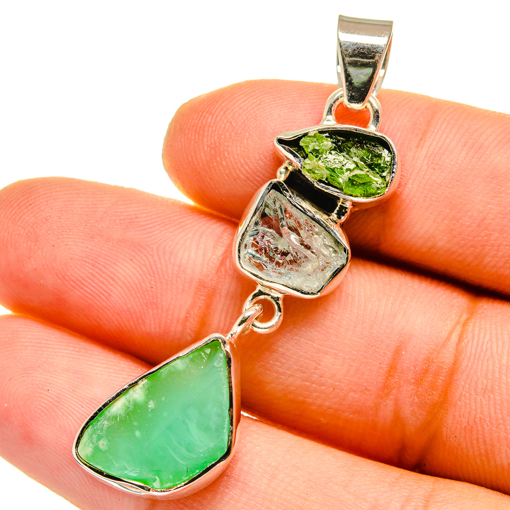 Chrysoprase Pendants handcrafted by Anasilvercos - PD12987