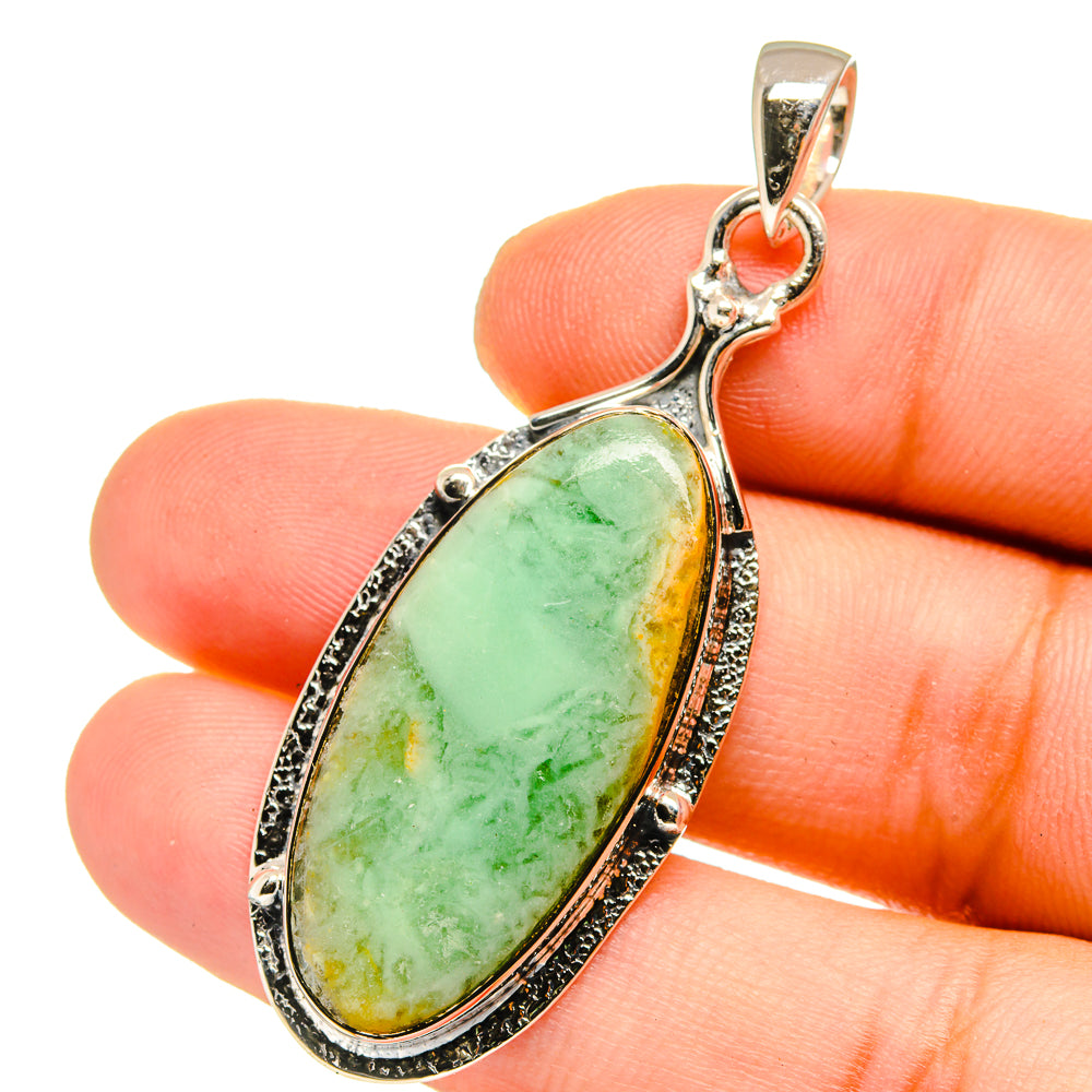 Lemon Chrysoprase Pendants handcrafted by Anasilvercos - PD12990