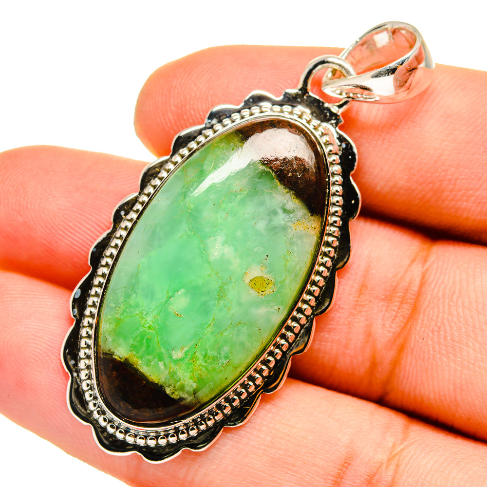 Boulder Chrysoprase Pendants handcrafted by Anasilvercos - PD12998