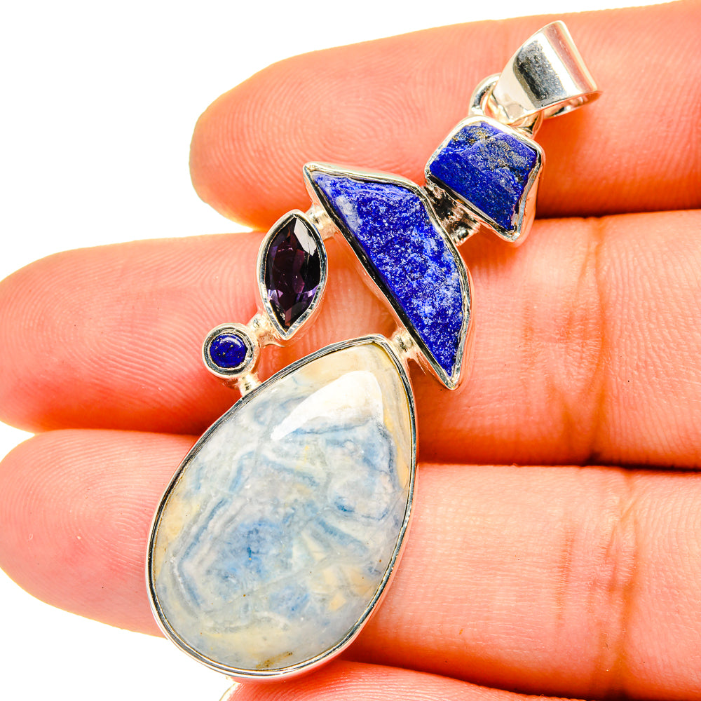 Blue Scheelite Pendants handcrafted by Anasilvercos - PD13002