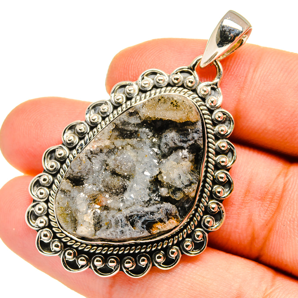 Desert Druzy Pendants handcrafted by Anasilvercos - PD13012