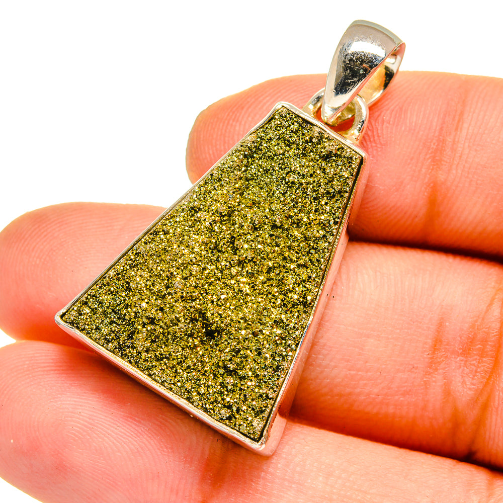 Spectro Pyrite Druzy Pendants handcrafted by Anasilvercos - PD13013