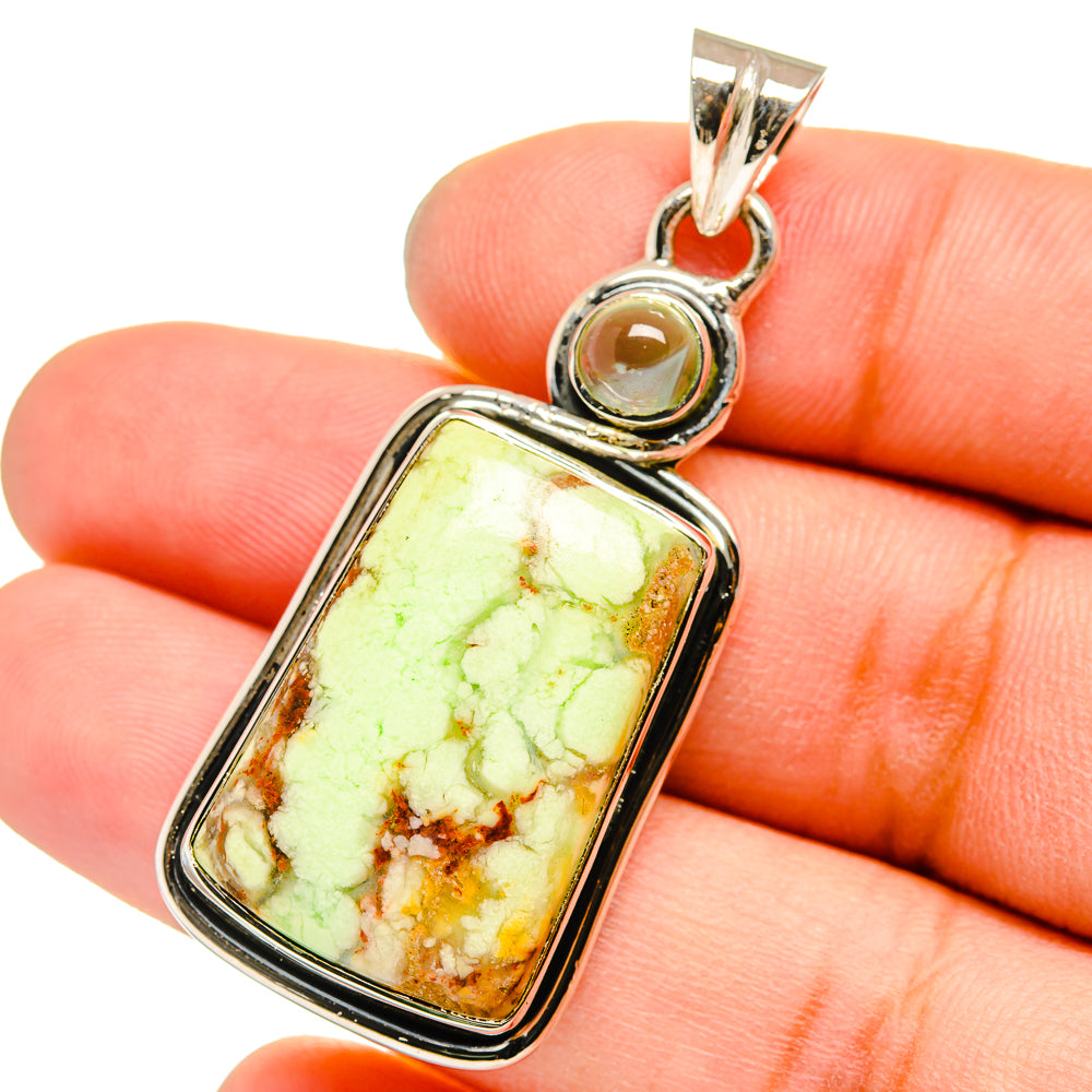 Lemon Chrysoprase Pendants handcrafted by Anasilvercos - PD13034
